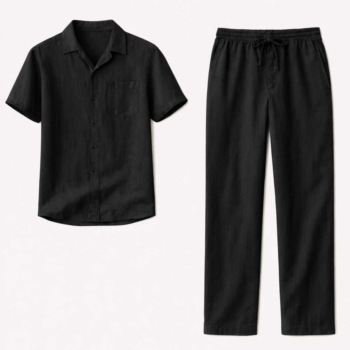 Conjunto de ropa para hombre — Ajuste relajado, camisa y pantalones texturizados