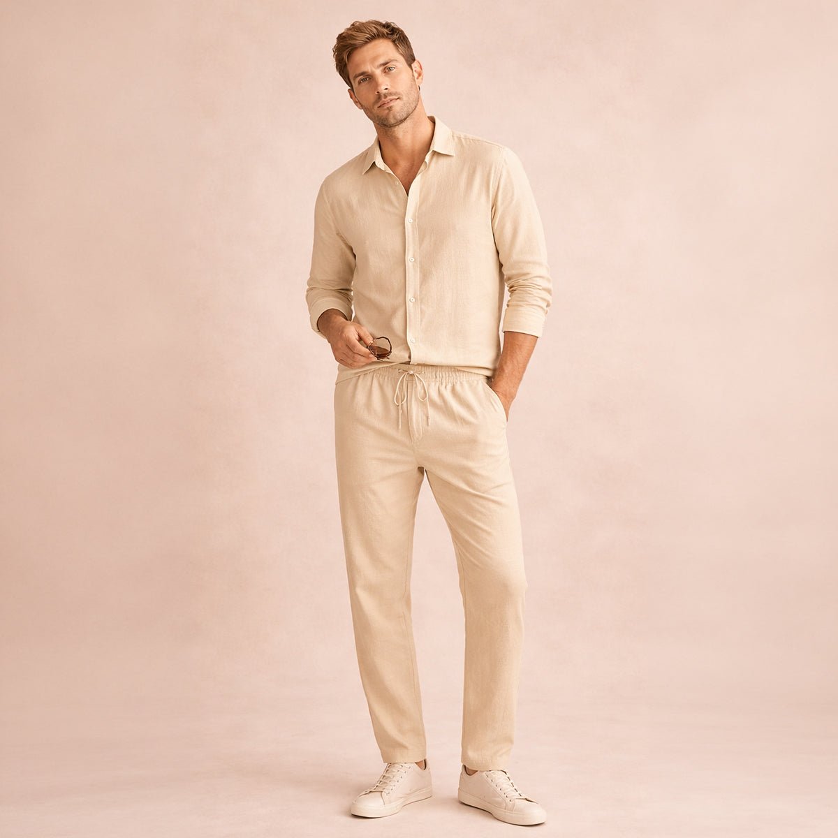 Completo da uomo — Vestibilità sartoriale, maniche lunghe, patta con bottoni