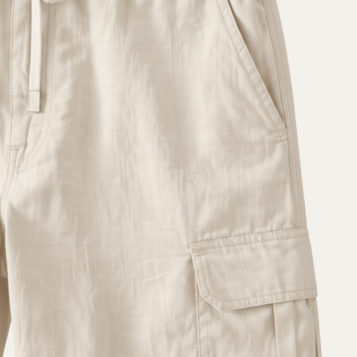 Herren Leinen-Cargohose - Weiter Schnitt, Mehrfach-Taschen-Design