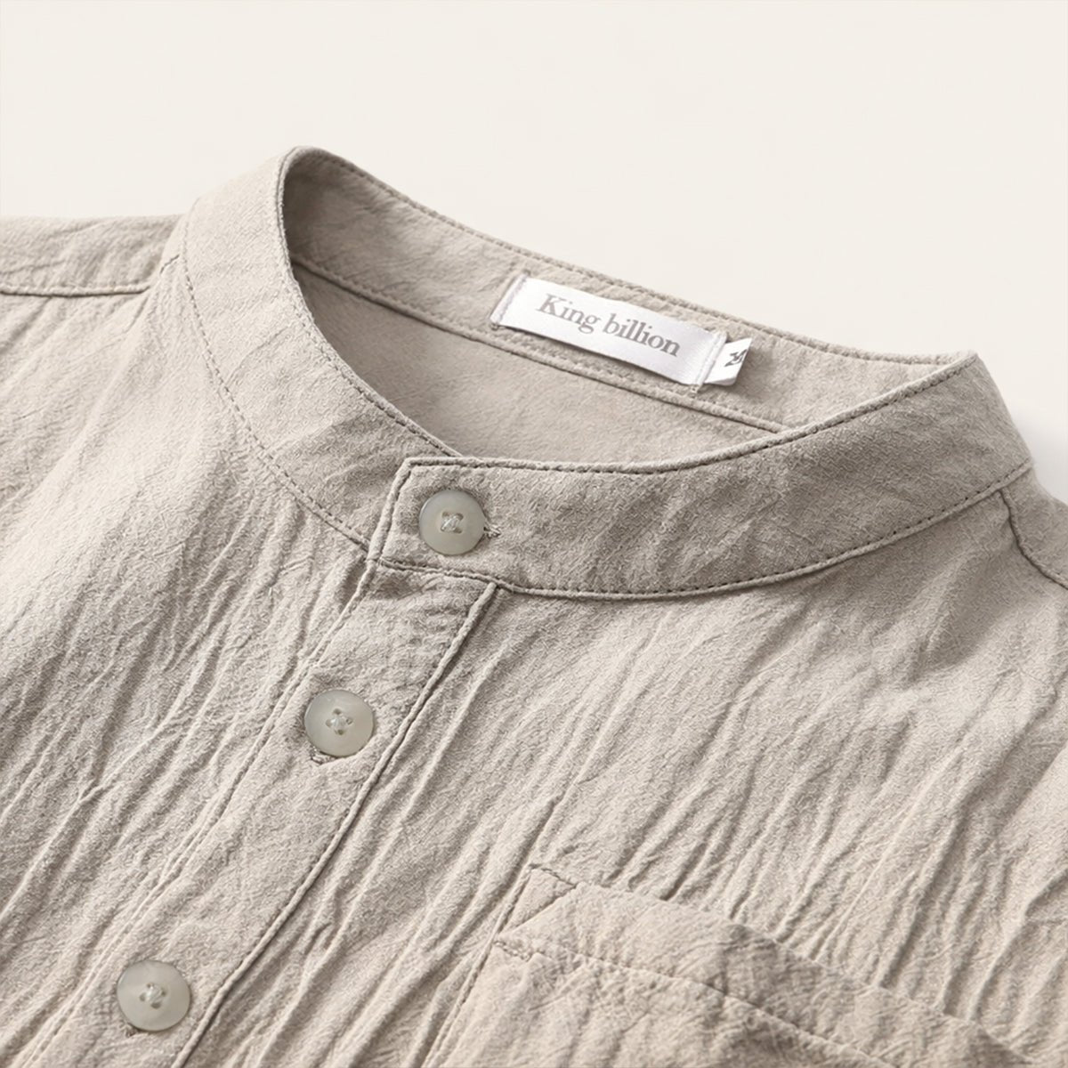 Camisa de lino para hombre manga corta cuello henley estilo pulóver