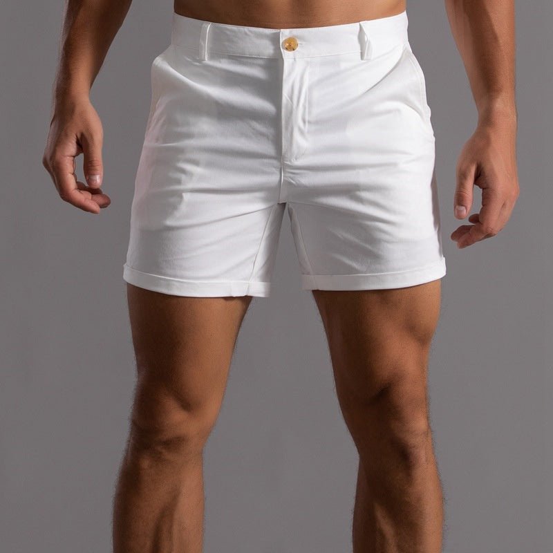 Pantalones cortos de lino para hombre — ajuste contorneado forma entallada largo corto