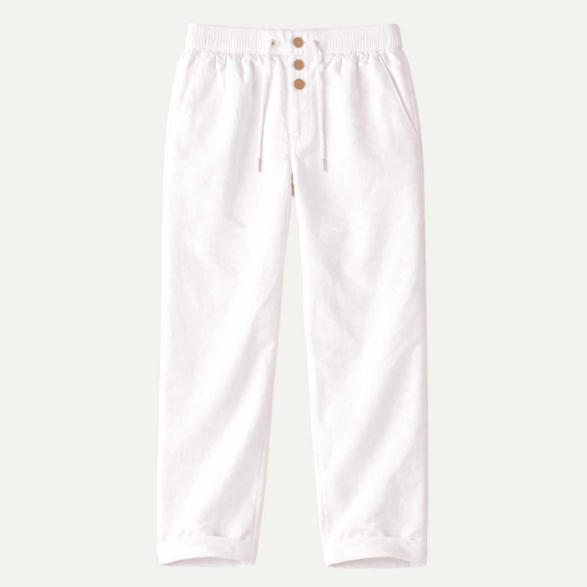 Pantalon en lin pour homme - Jambe droite longueur totale coupe classique