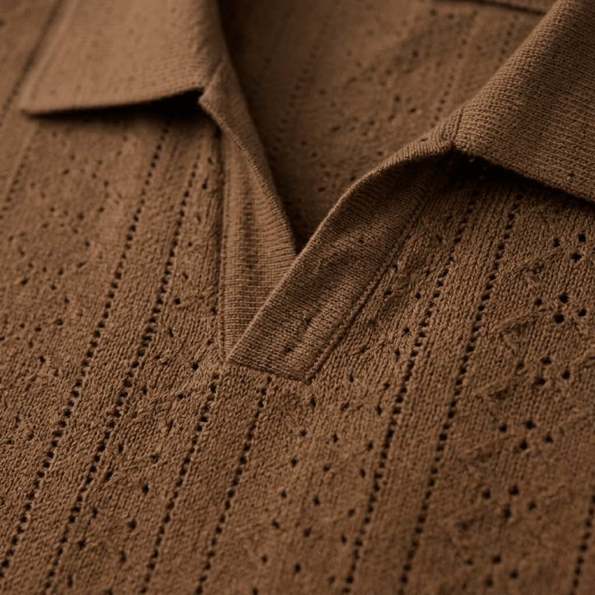 Herren-Poloshirt — Strukturierter Strick Kurzarm Kragen Reguläre Passform