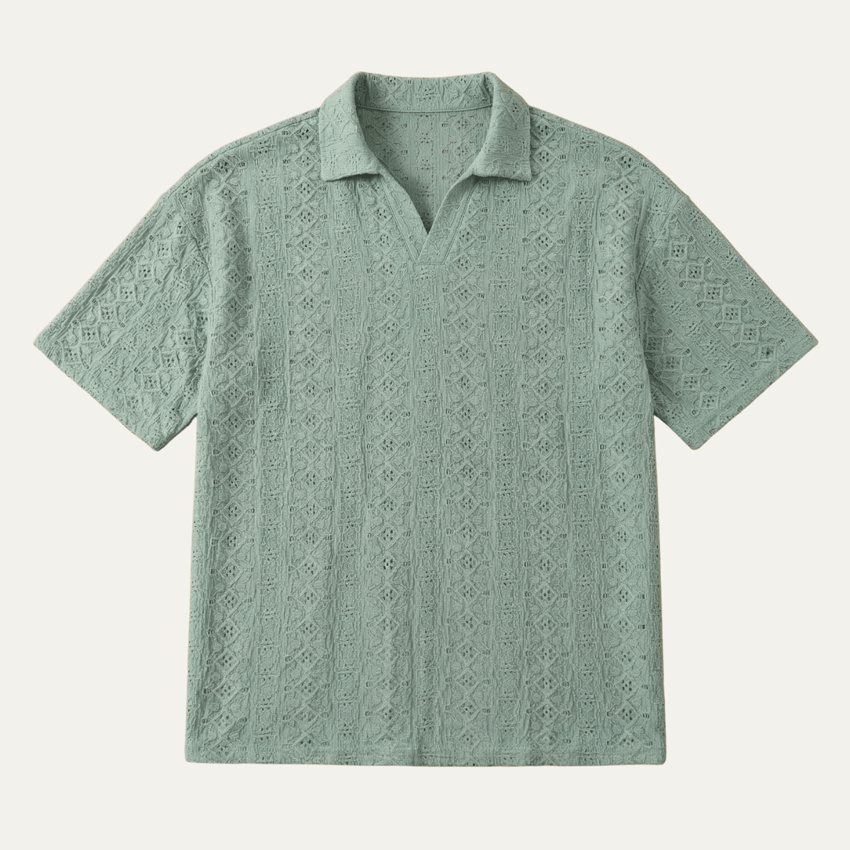 Herren-Poloshirt — Strukturierter Strick Kurzarm Kragen Reguläre Passform