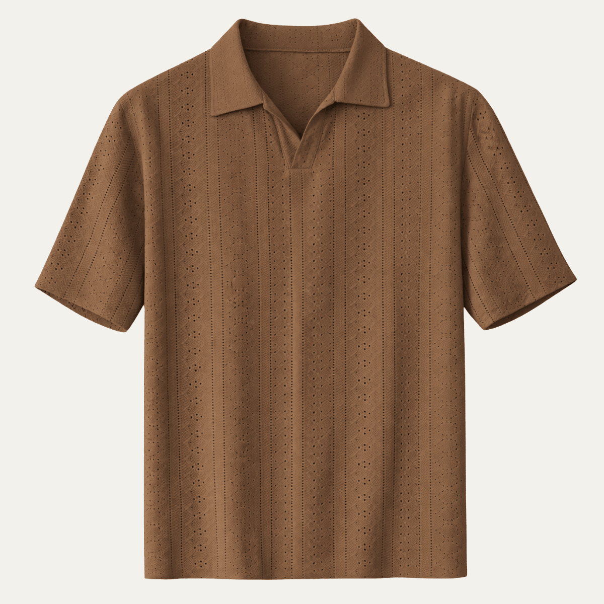 Herren-Poloshirt — Strukturierter Strick Kurzarm Kragen Reguläre Passform