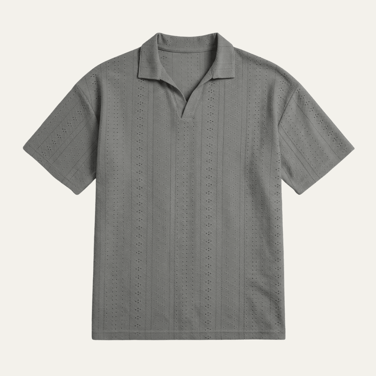 Herren-Poloshirt — Strukturierter Strick Kurzarm Kragen Reguläre Passform