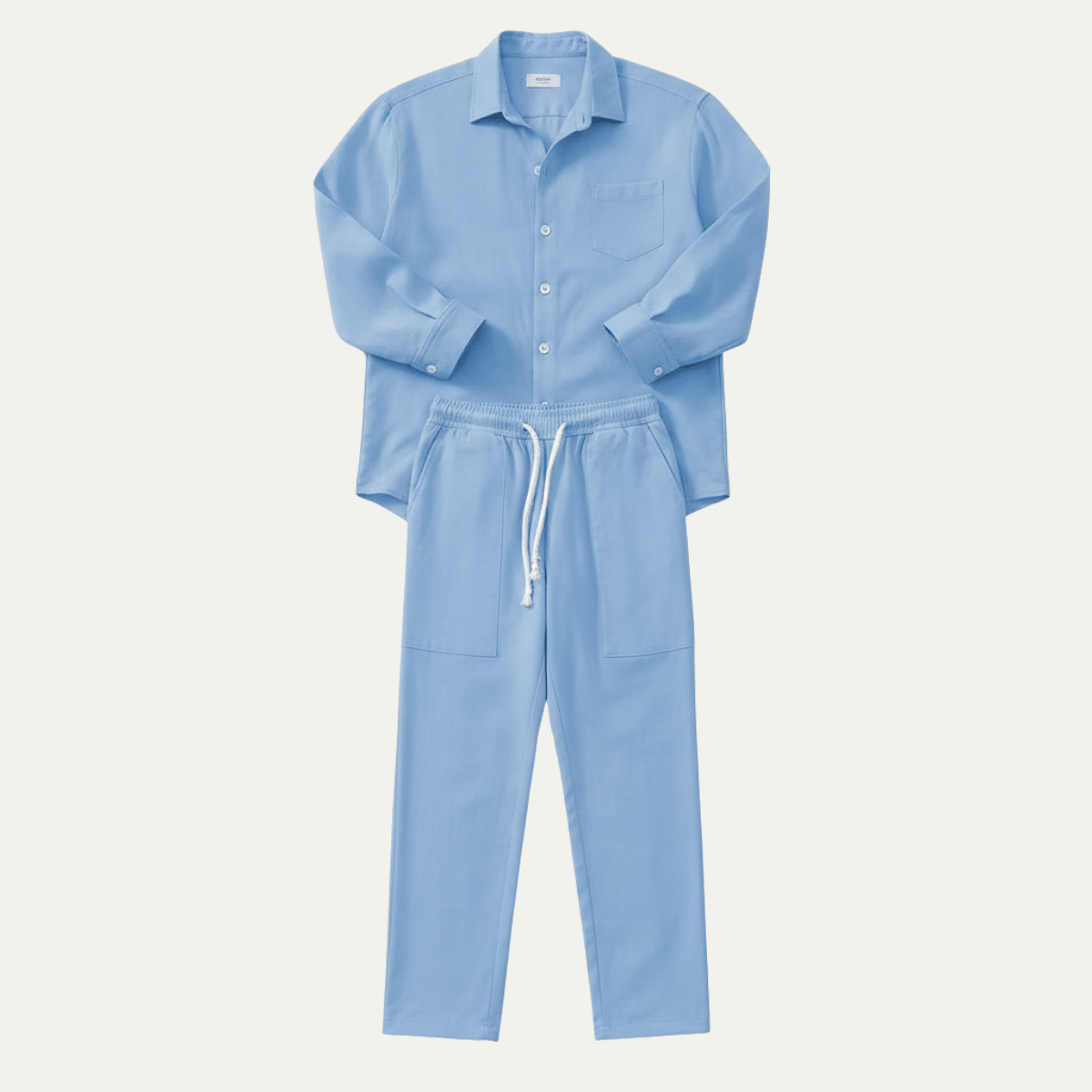 Herren-Hemd- & Hosen-Set — Langärmlig, lockere Passform, passendes Design