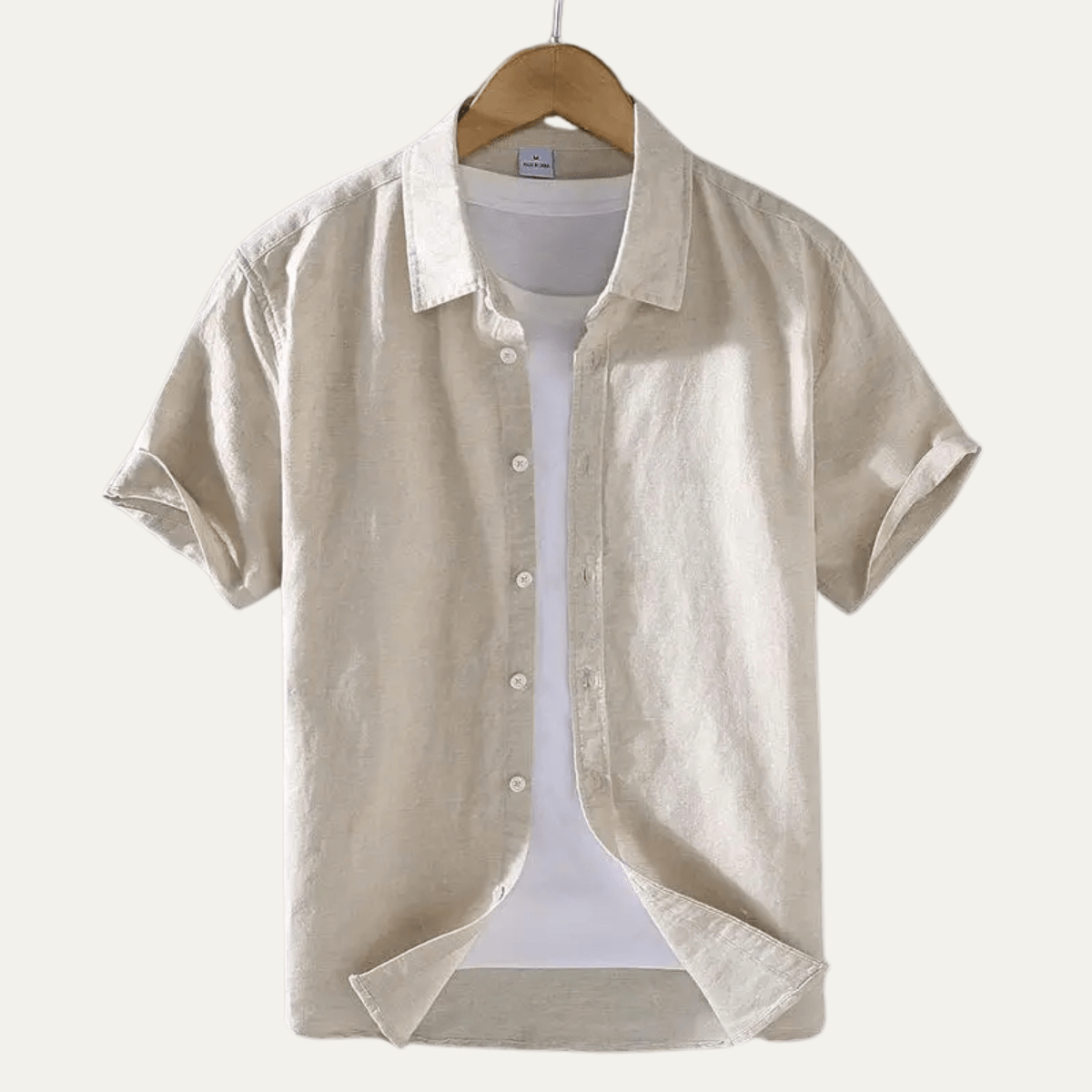 Herrenhemd — Kurzarm Entspannte Passform Button-Down-Kragen