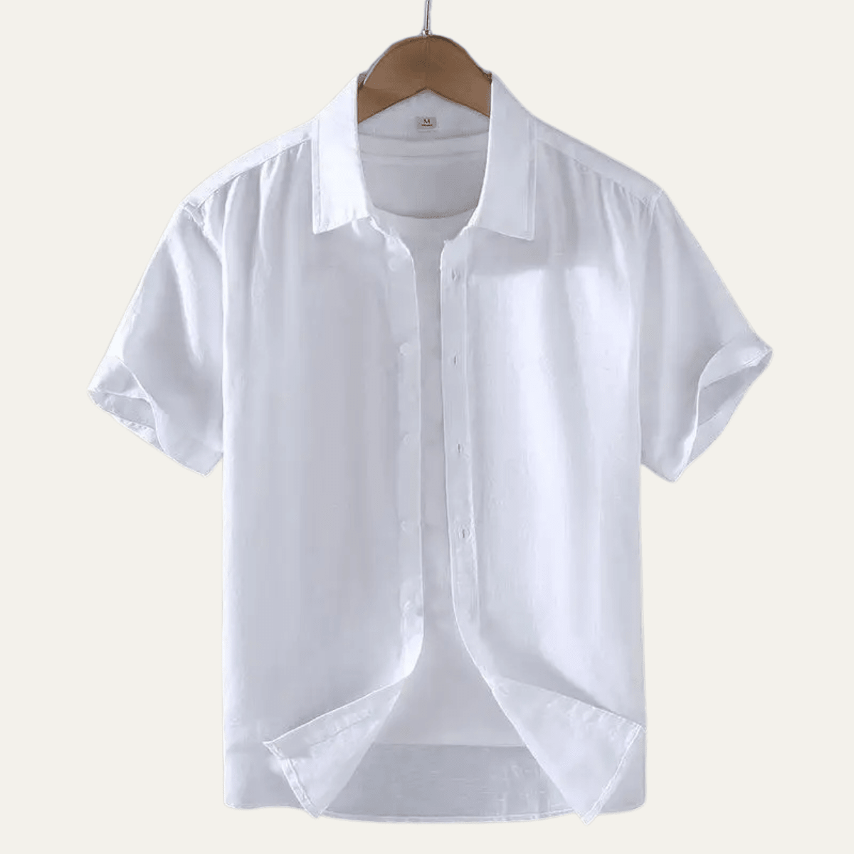 Herrenhemd — Kurzarm Entspannte Passform Button-Down-Kragen