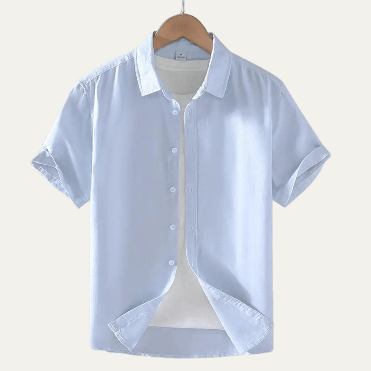 Herrenhemd — Kurzarm Entspannte Passform Button-Down-Kragen