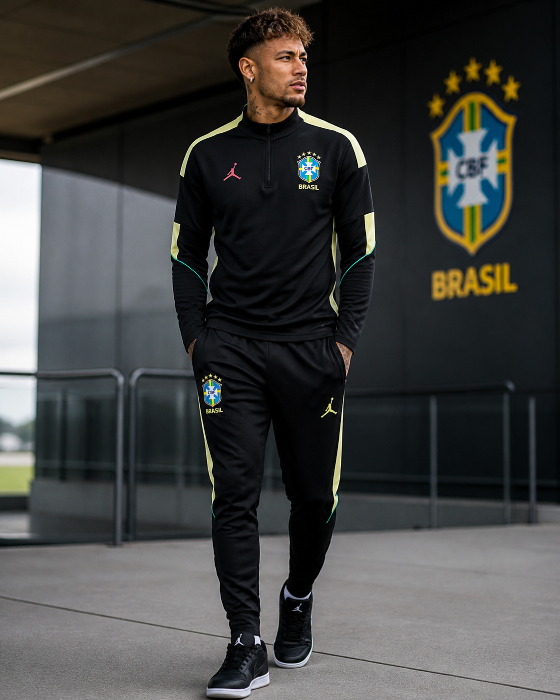 Fato de treino Jordan preto do Brasil 2026