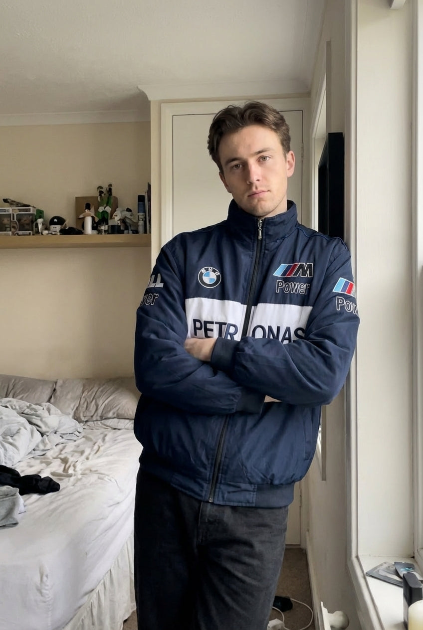 Veste Zippée BMW Sauber F1 Bleu Marine | Logos M Power Petronas Racing