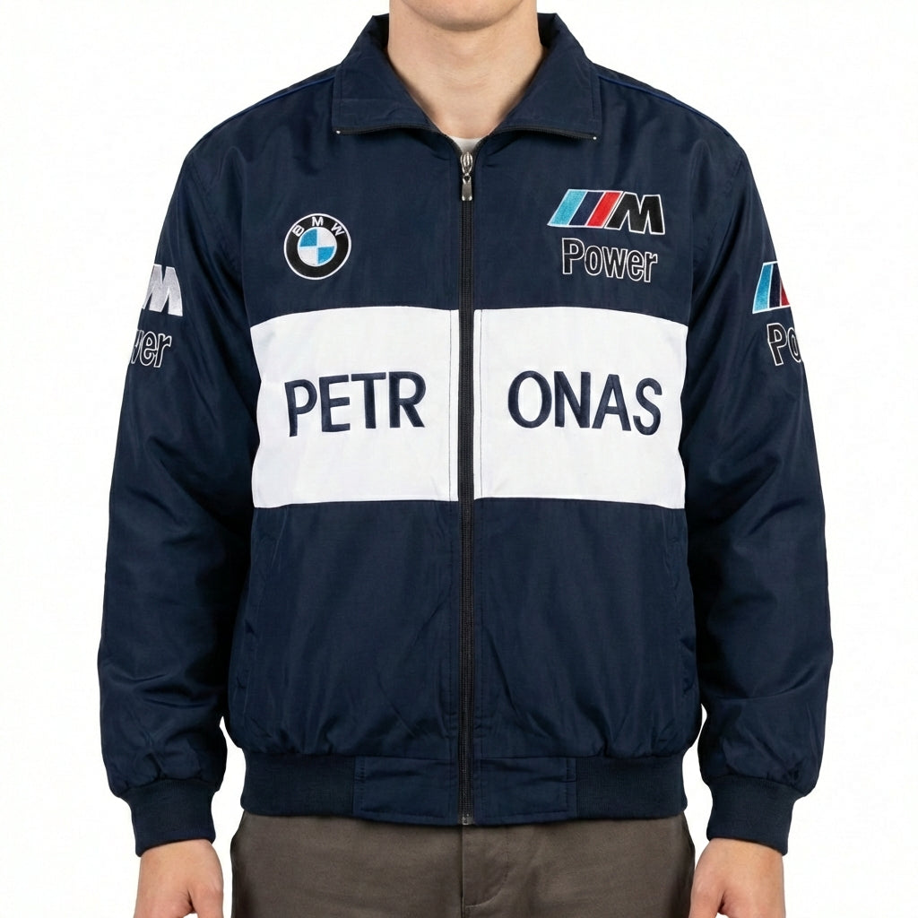 BMW Sauber F1 Team Zip-Up Jacket Navy Blue | M Power Petronas Racing Logos