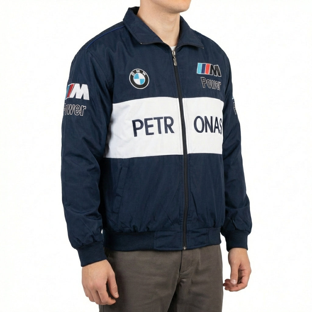 Veste Zippée BMW Sauber F1 Bleu Marine | Logos M Power Petronas Racing