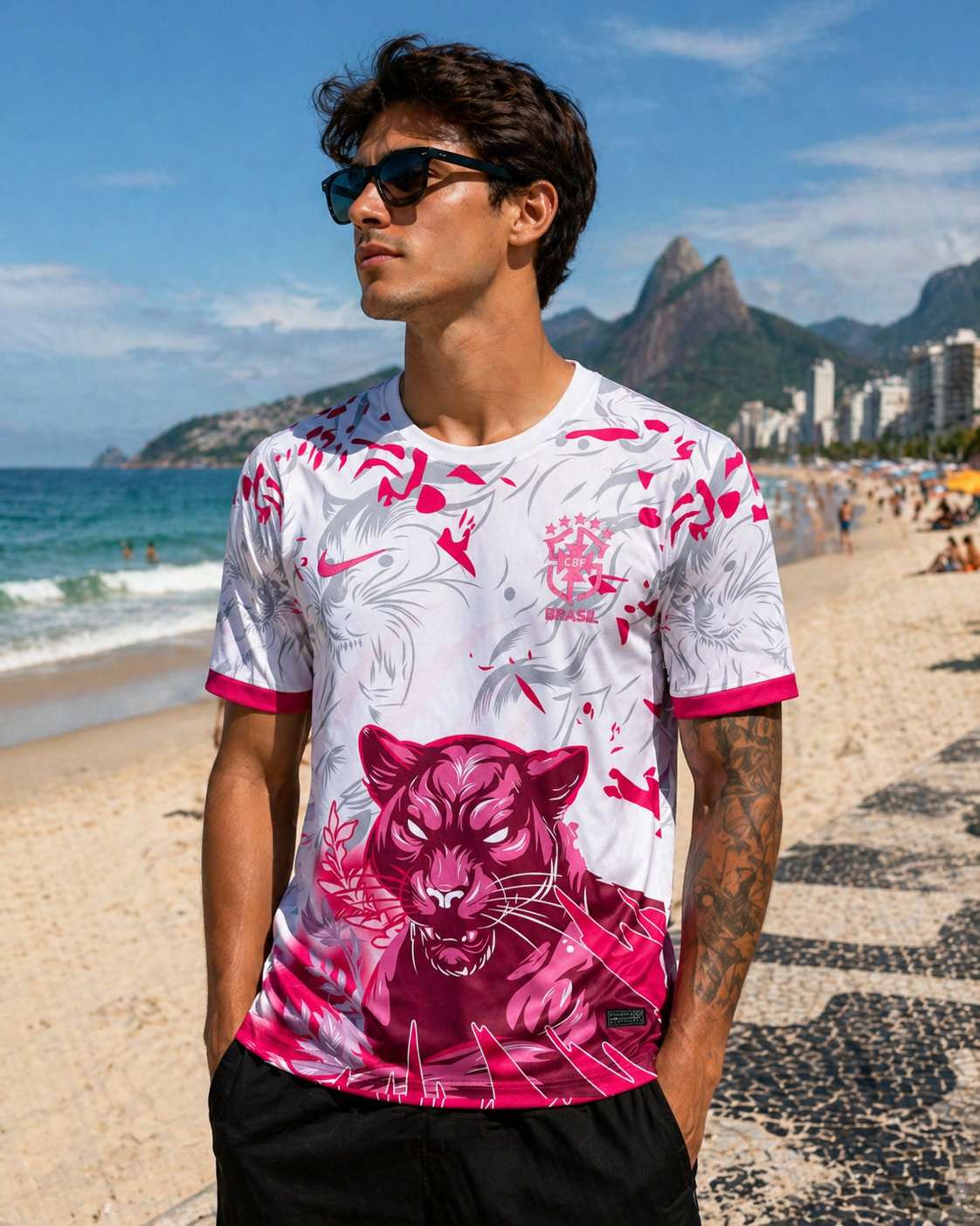 Camisola Edição Especial Pantera Cor-de-Rosa Brasil