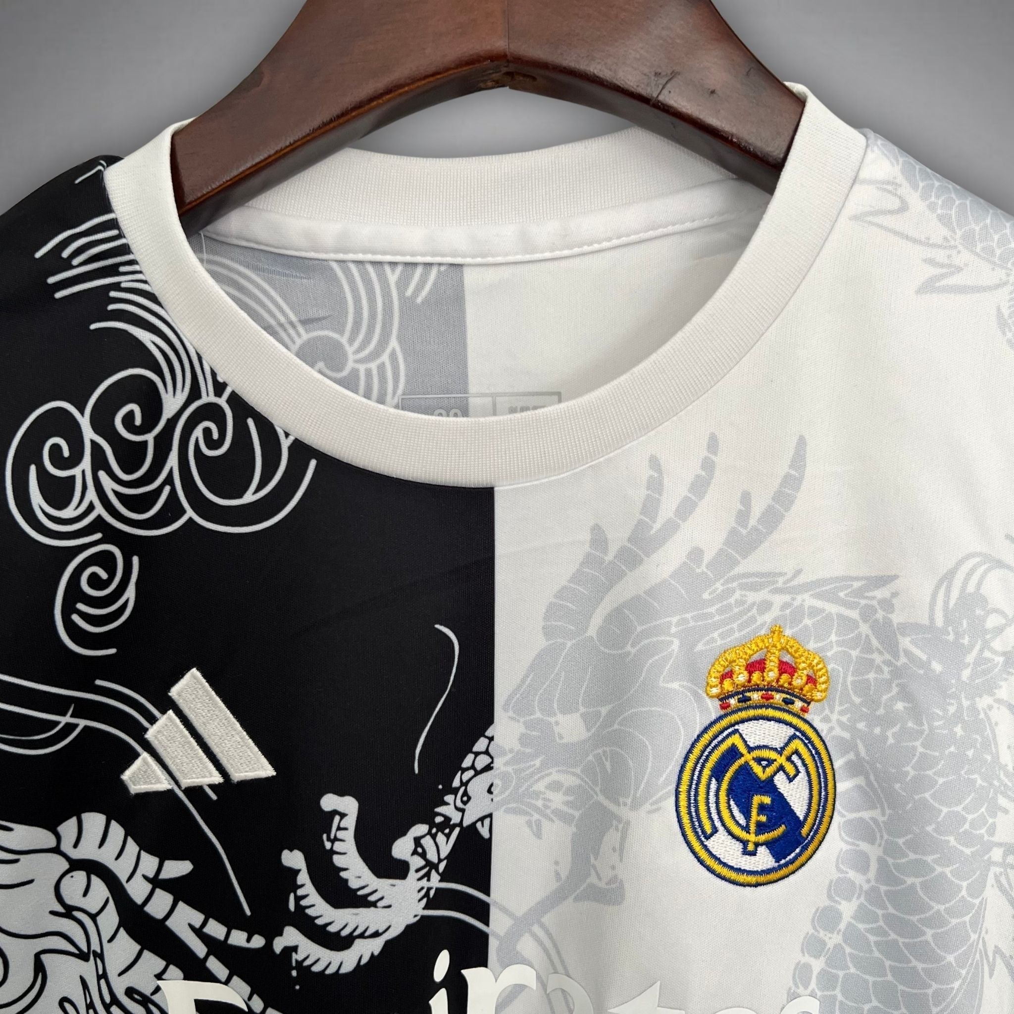 Real Madrid Half white Half black Dragon kids Jersey