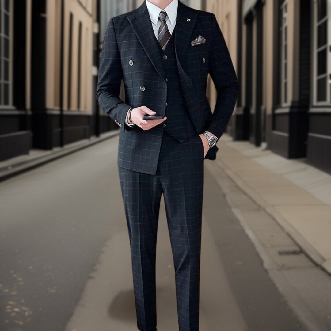Completo Uomo Classico 3 Pezzi Vestibilità Stile Senza Tempo
