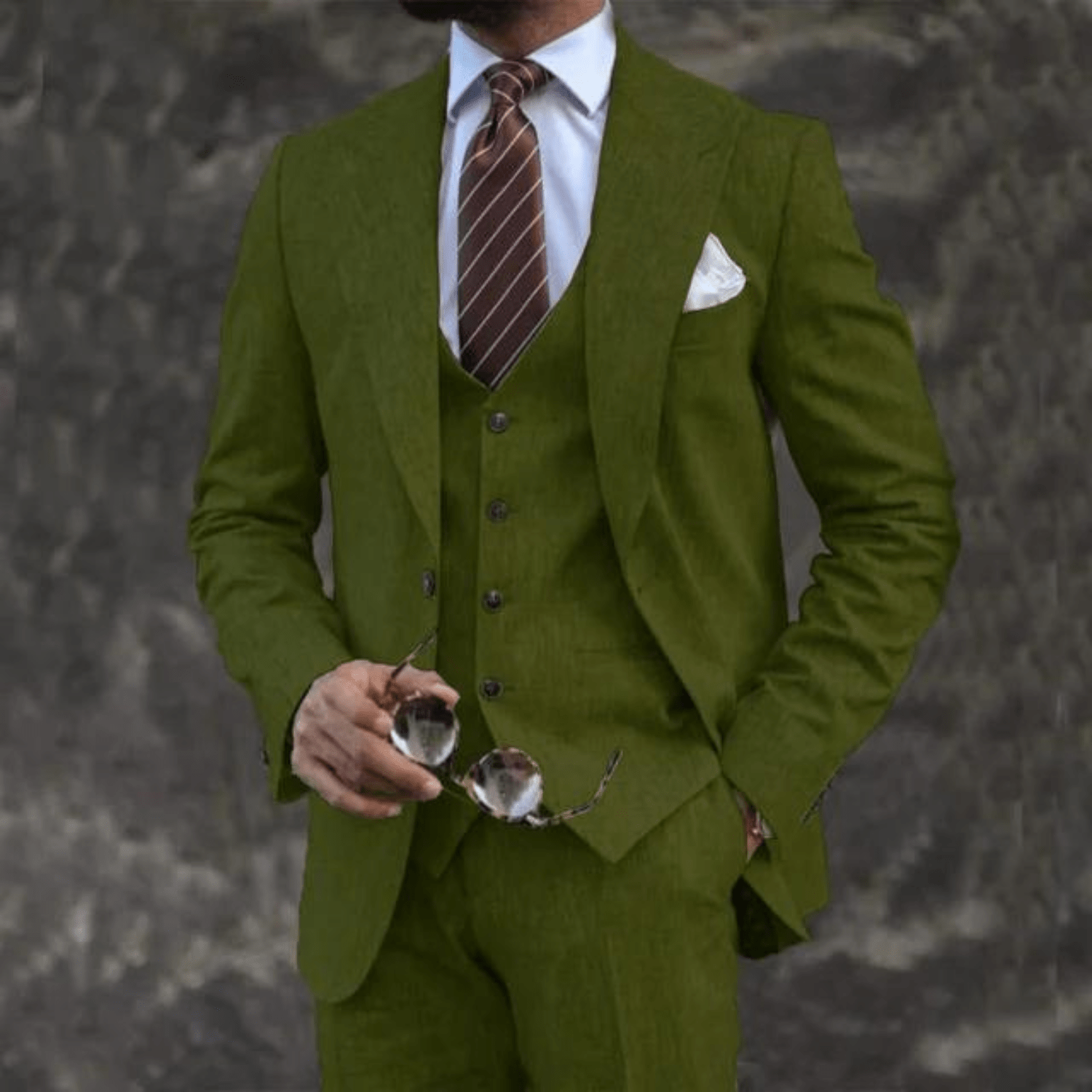 Suit Set Men Lightweight Tailored Fit Formal Style