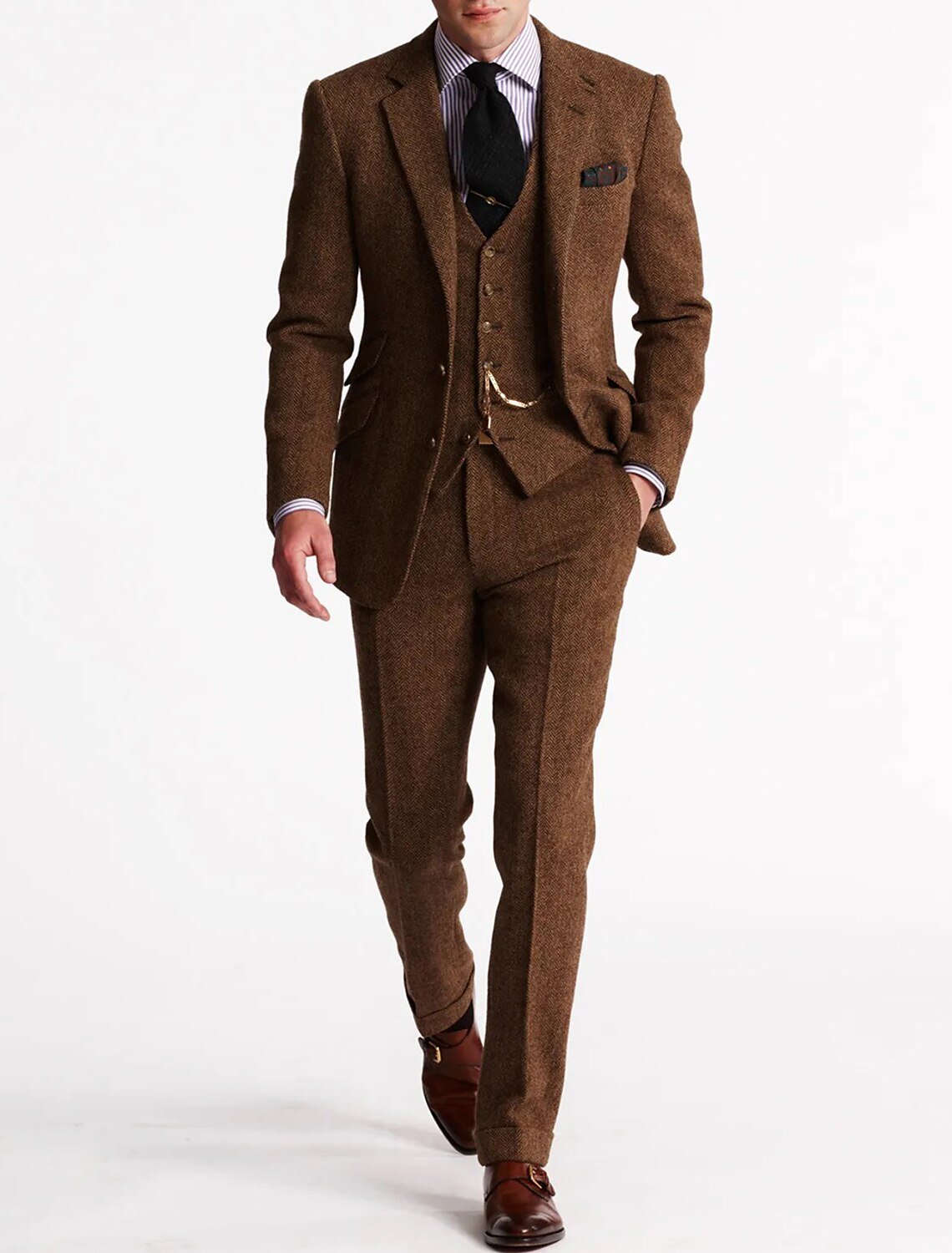 Suit Set Men Tailored Fit Elegance Classic Appeal