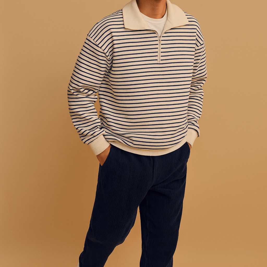 Maglione uomo con chiusura mezza zip