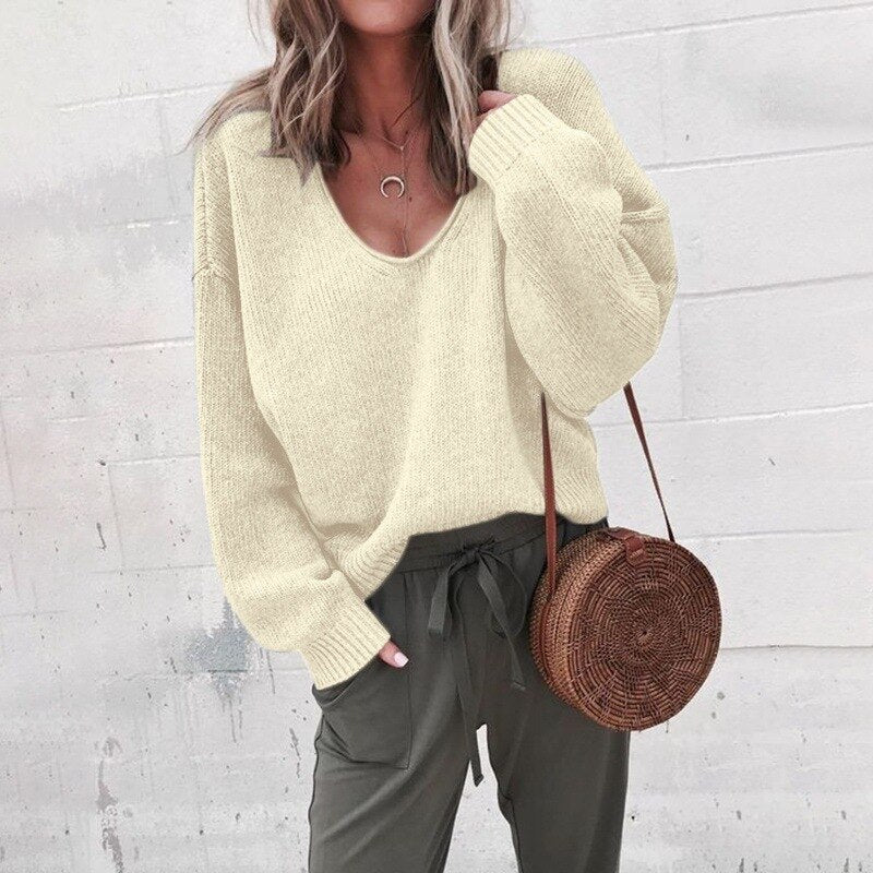 Suéter para mujer moderno y elegante de manga larga para uso diario en invierno