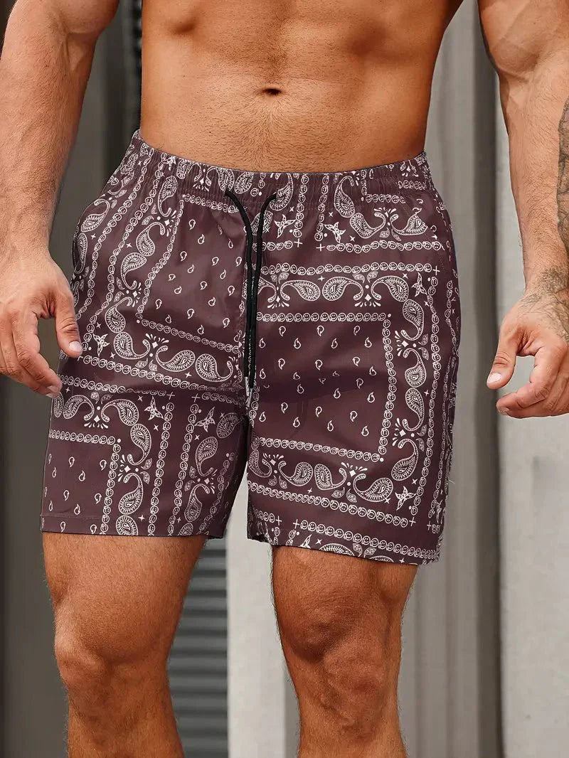 Bermudas de baño para hombre, corte relajado, secado rápido, ropa de verano