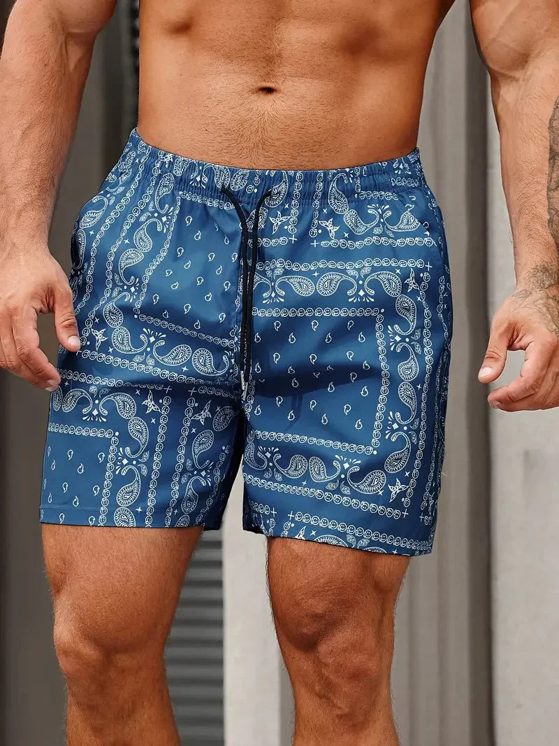 Bermudas de baño para hombre, corte relajado, secado rápido, ropa de verano