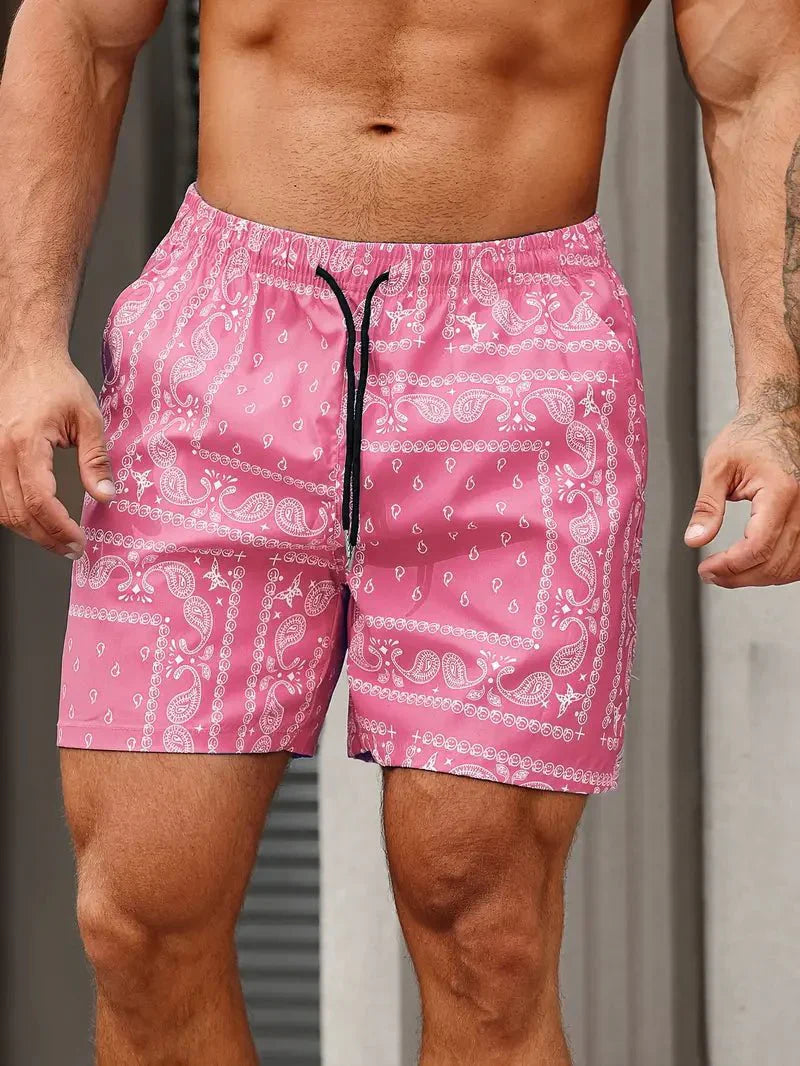 Bermudas de baño para hombre, corte relajado, secado rápido, ropa de verano