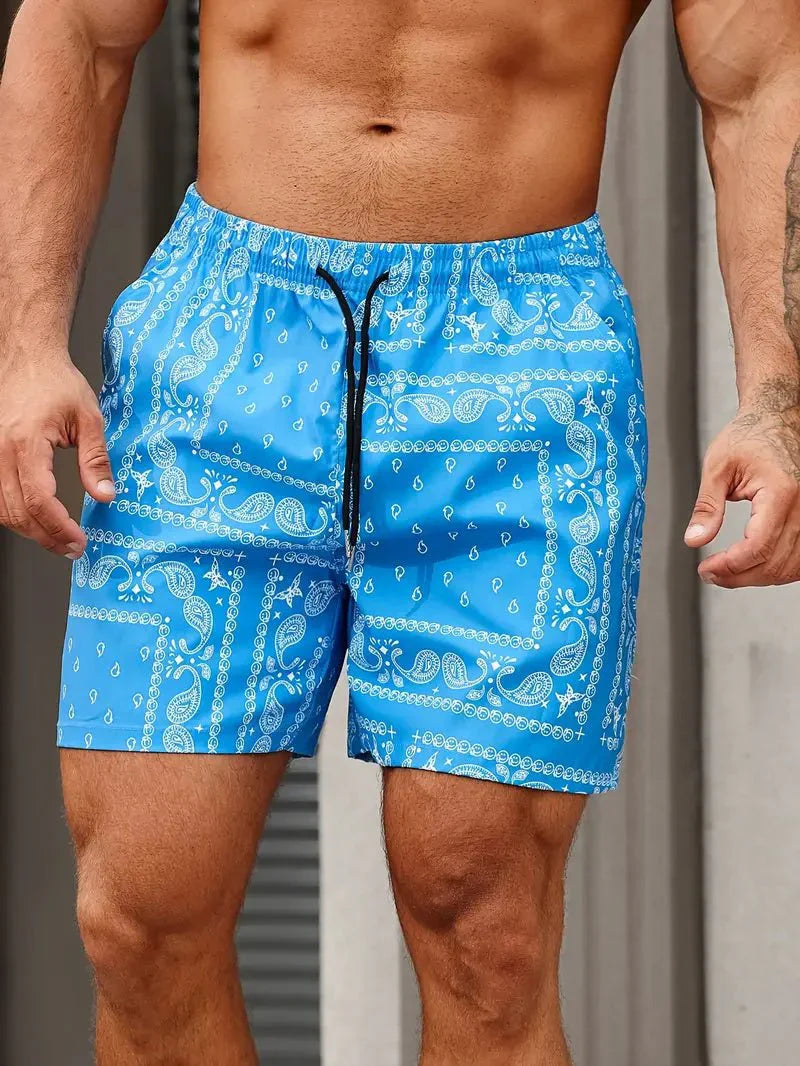 Bermudas de baño para hombre, corte relajado, secado rápido, ropa de verano
