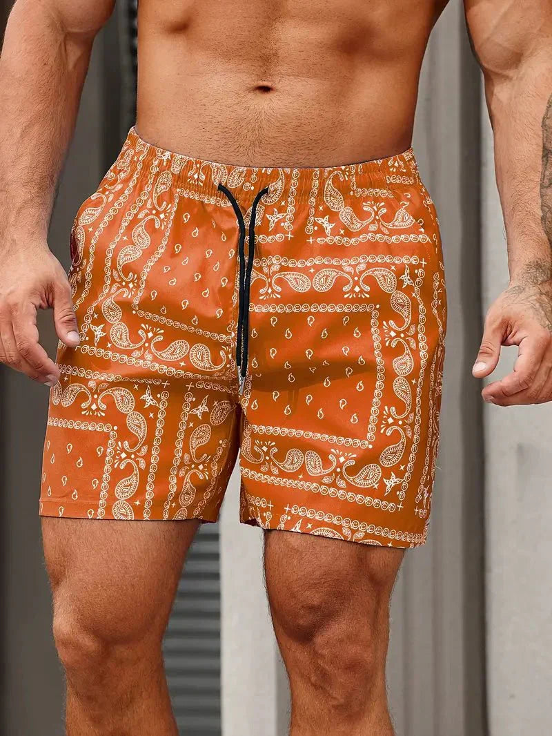 Bermudas de baño para hombre, corte relajado, secado rápido, ropa de verano