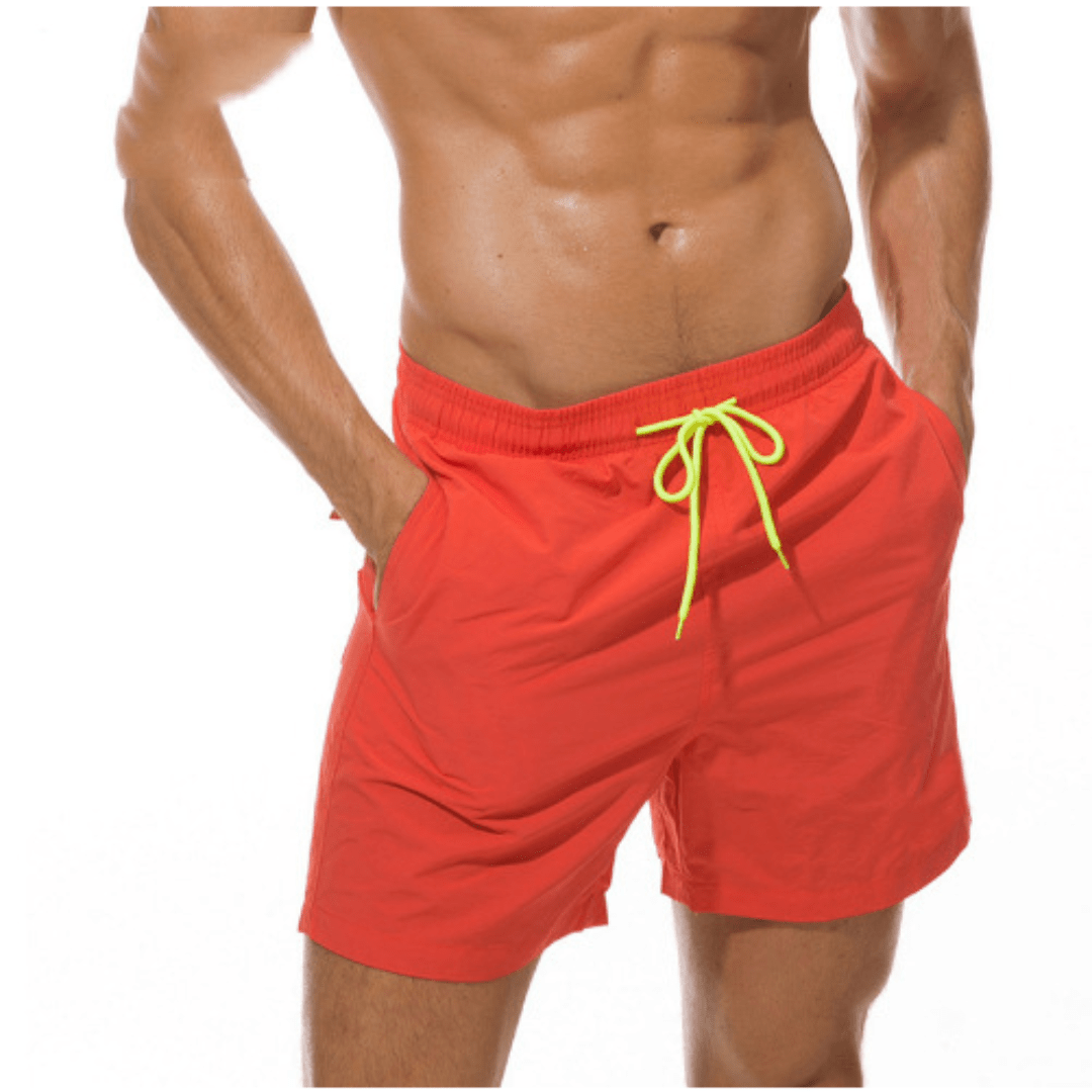 Bañador tipo short para hombre, corto, con forro y bolsillo lateral