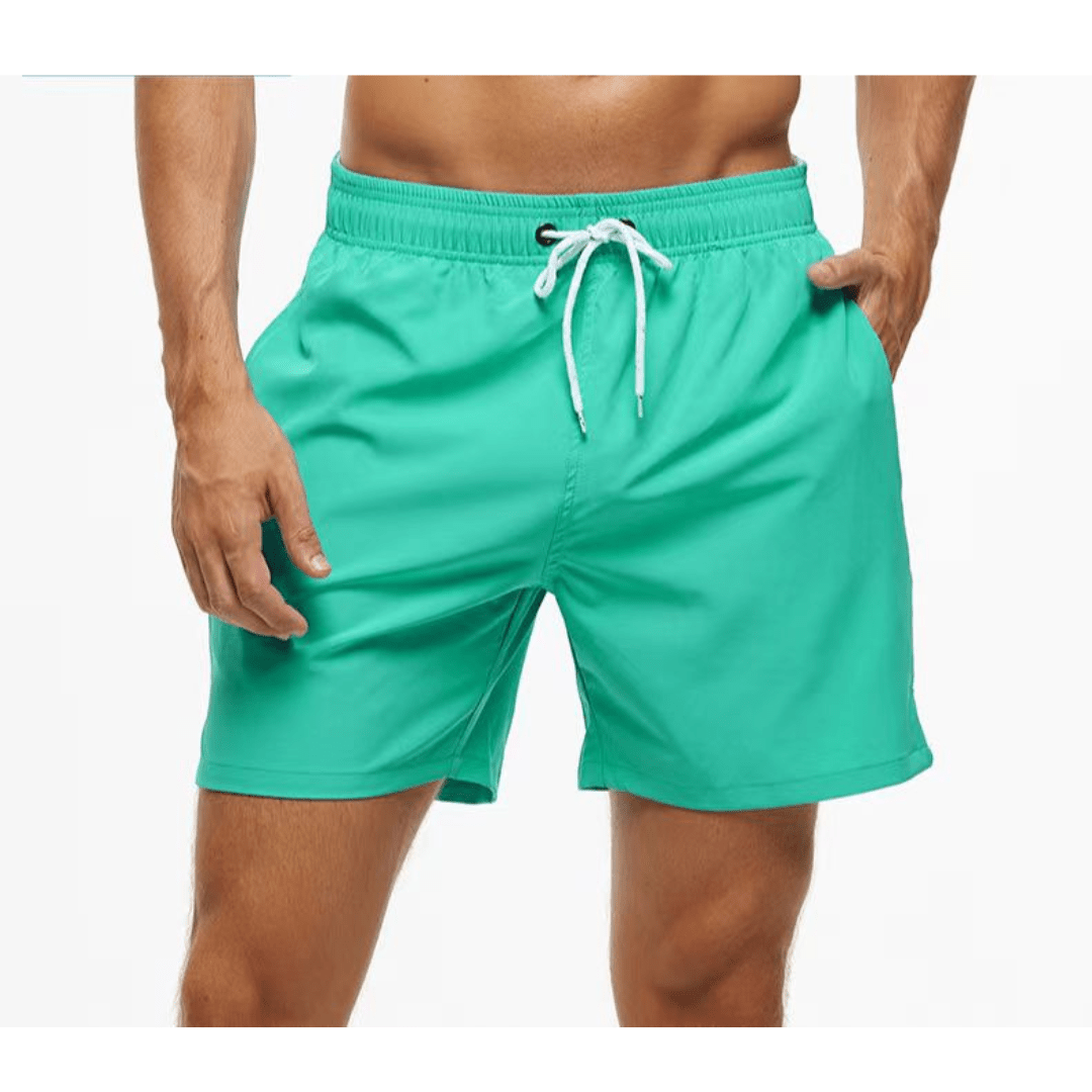 Bañador tipo short para hombre, corto, con forro y bolsillo lateral