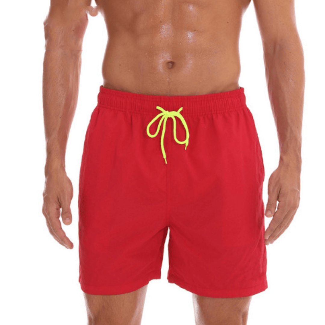 Bañador tipo short para hombre, corto, con forro y bolsillo lateral