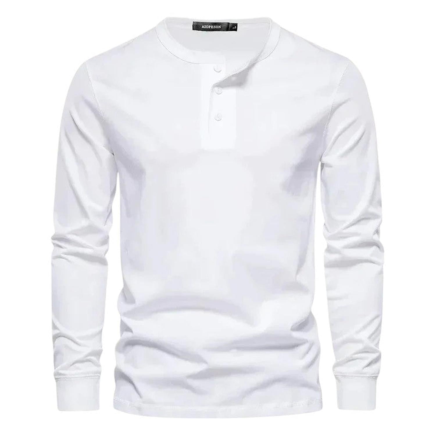 Camiseta para hombre manga larga sin cuello