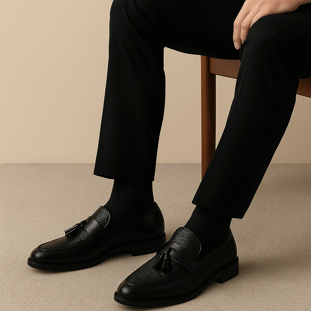 Tassel Loafers Men Woven Elegant Slip-On Design