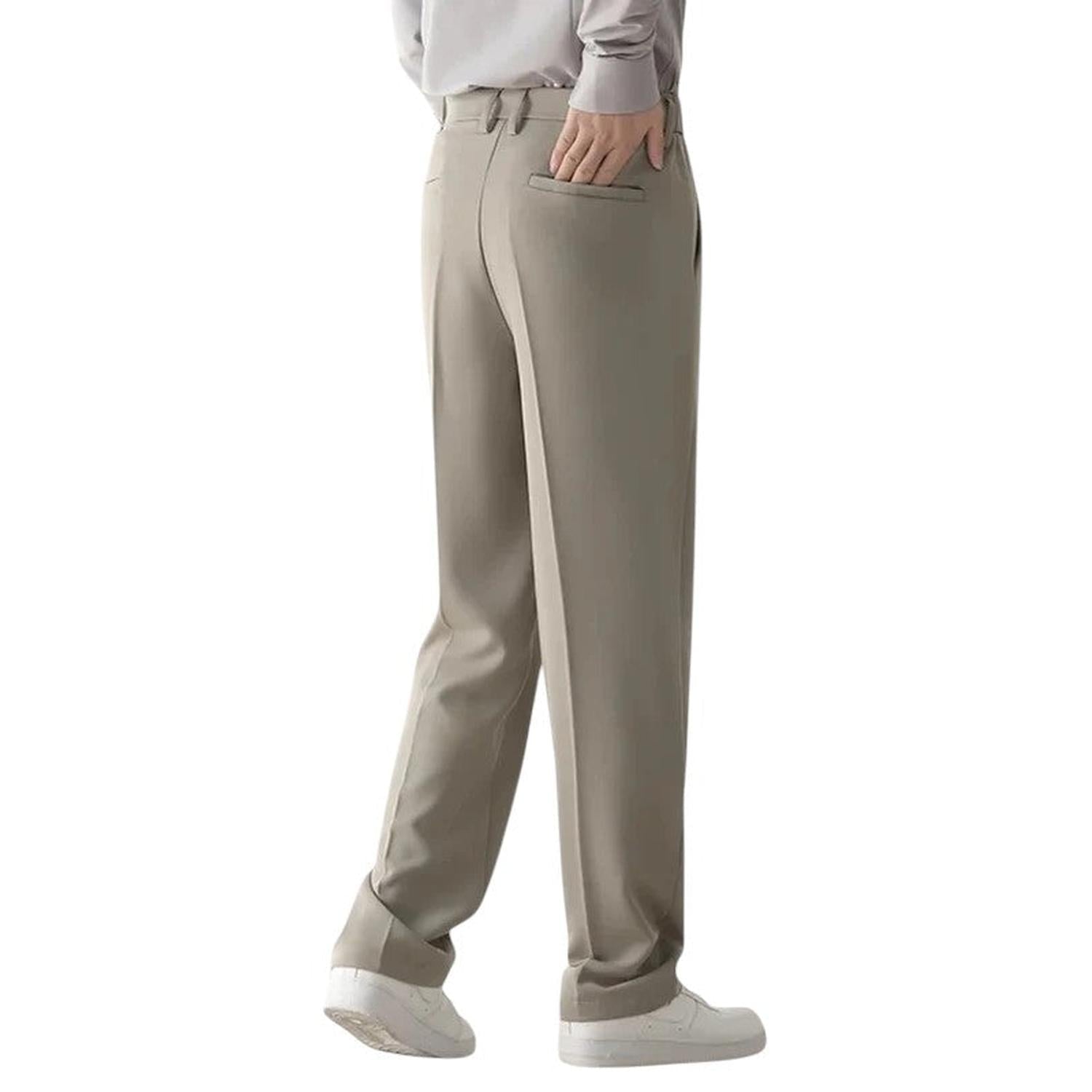 Pantalones para hombre formales con diseño drapeado y ajuste relajado entallado