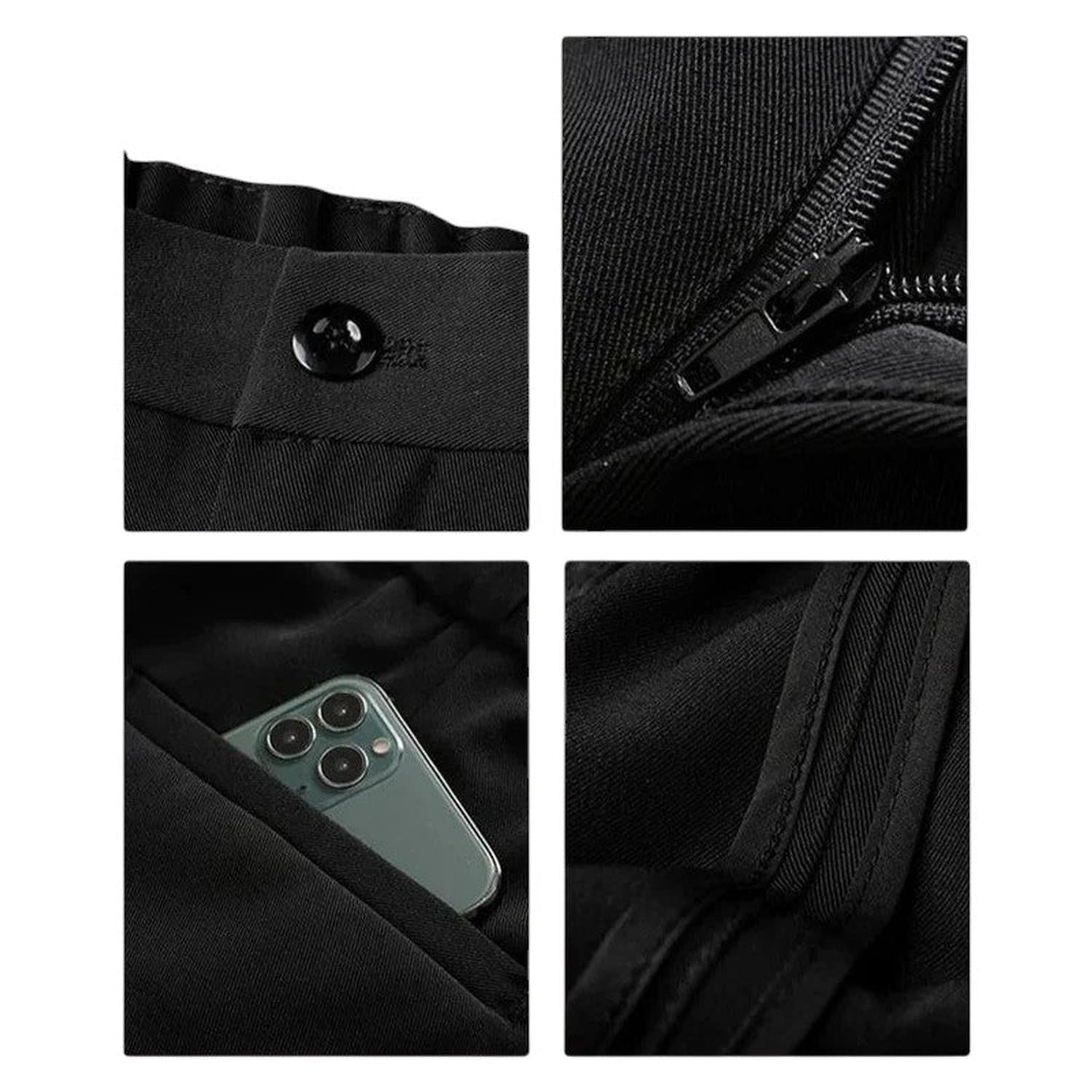 Pantalones para hombre formales con diseño drapeado y ajuste relajado entallado
