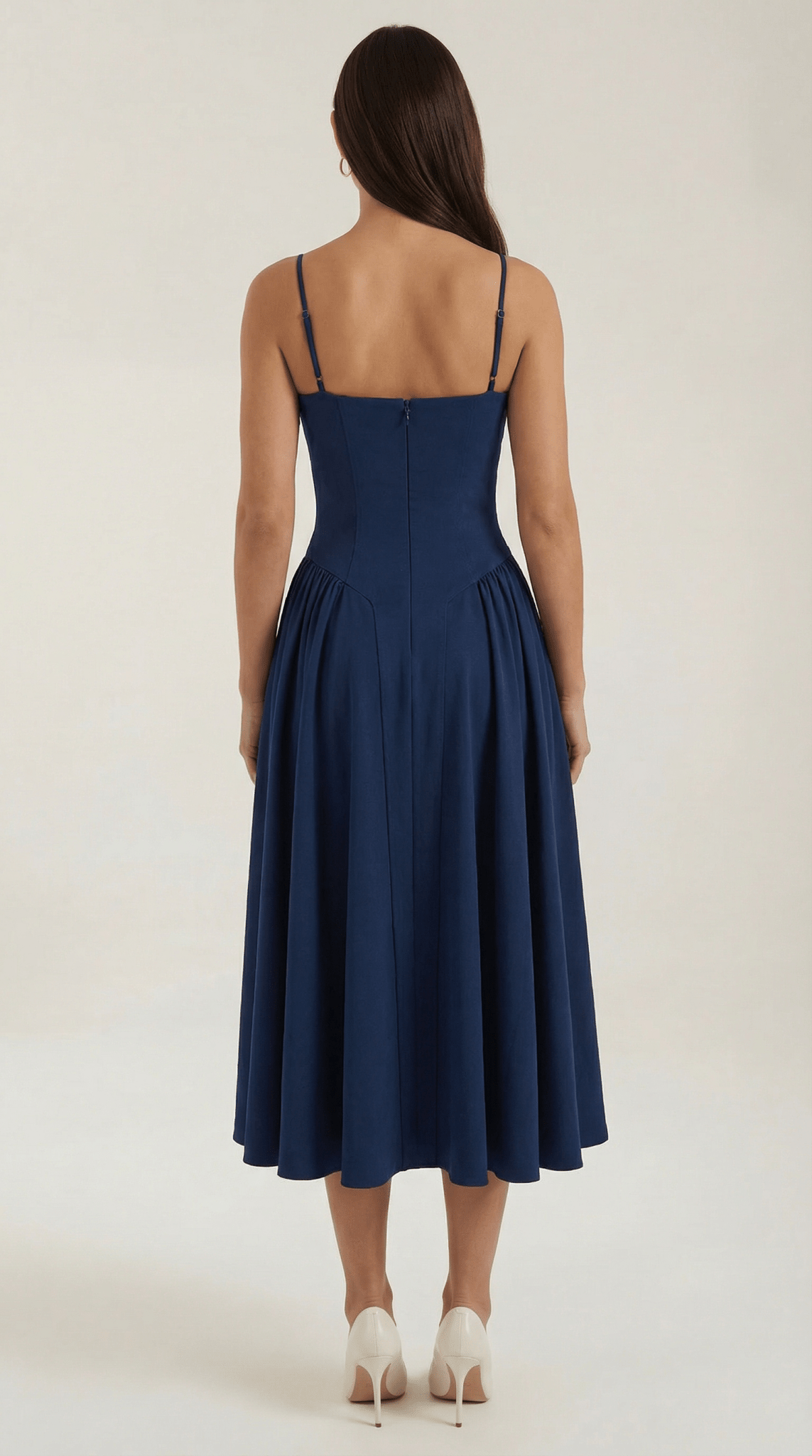 Damen Midikleid Korsett-Schnitt Herzausschnitt Design