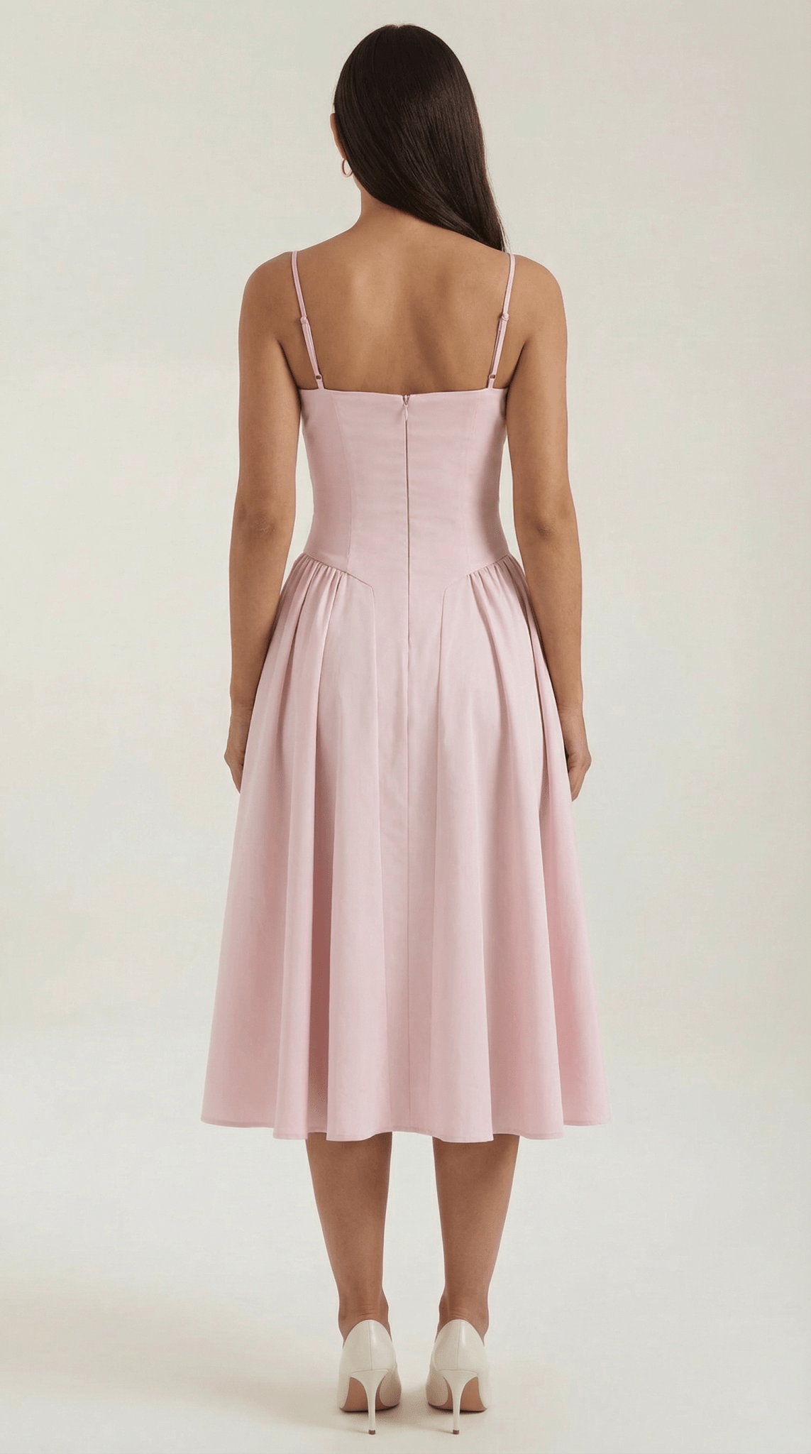 Damen Midikleid Korsett-Schnitt Herzausschnitt Design