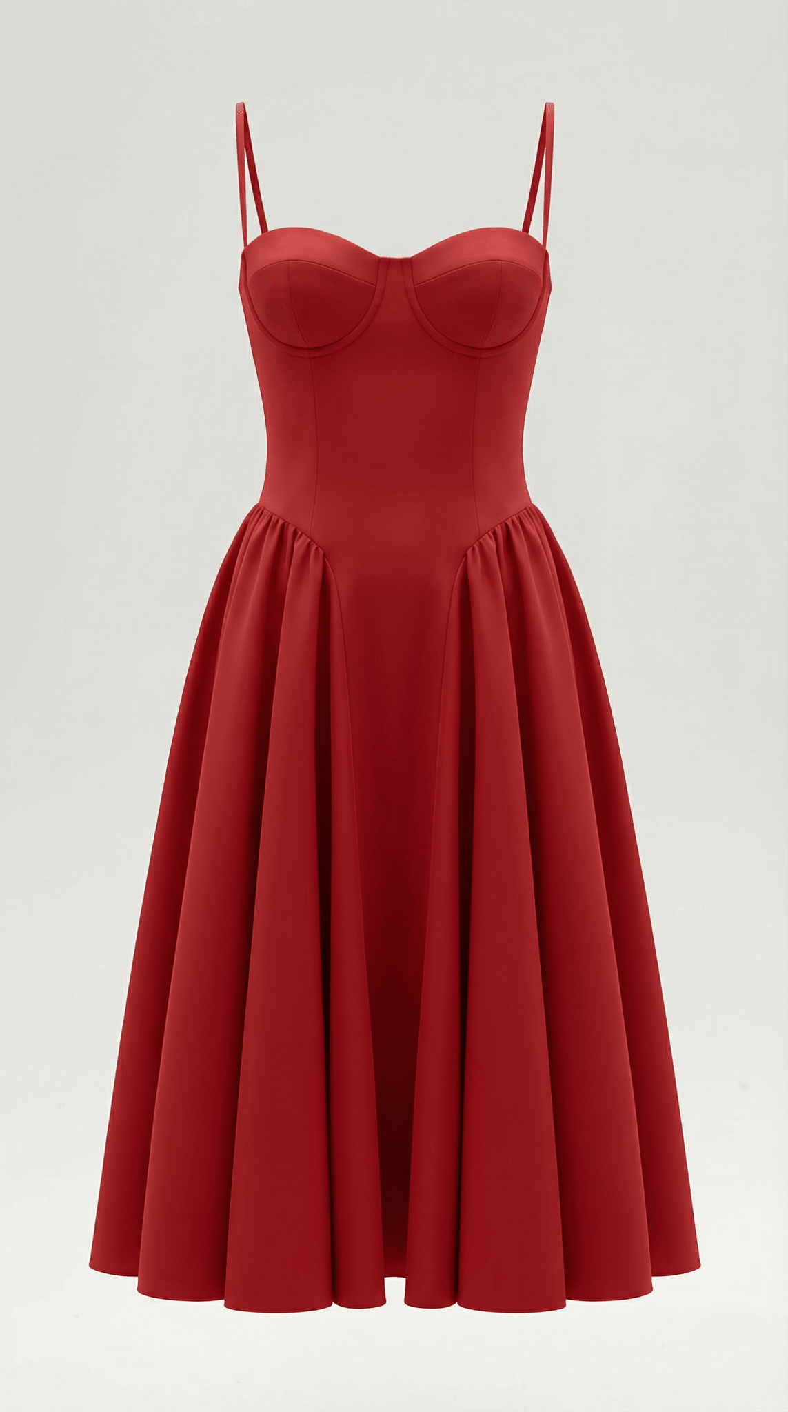 Damen Midikleid Korsett-Schnitt Herzausschnitt Design
