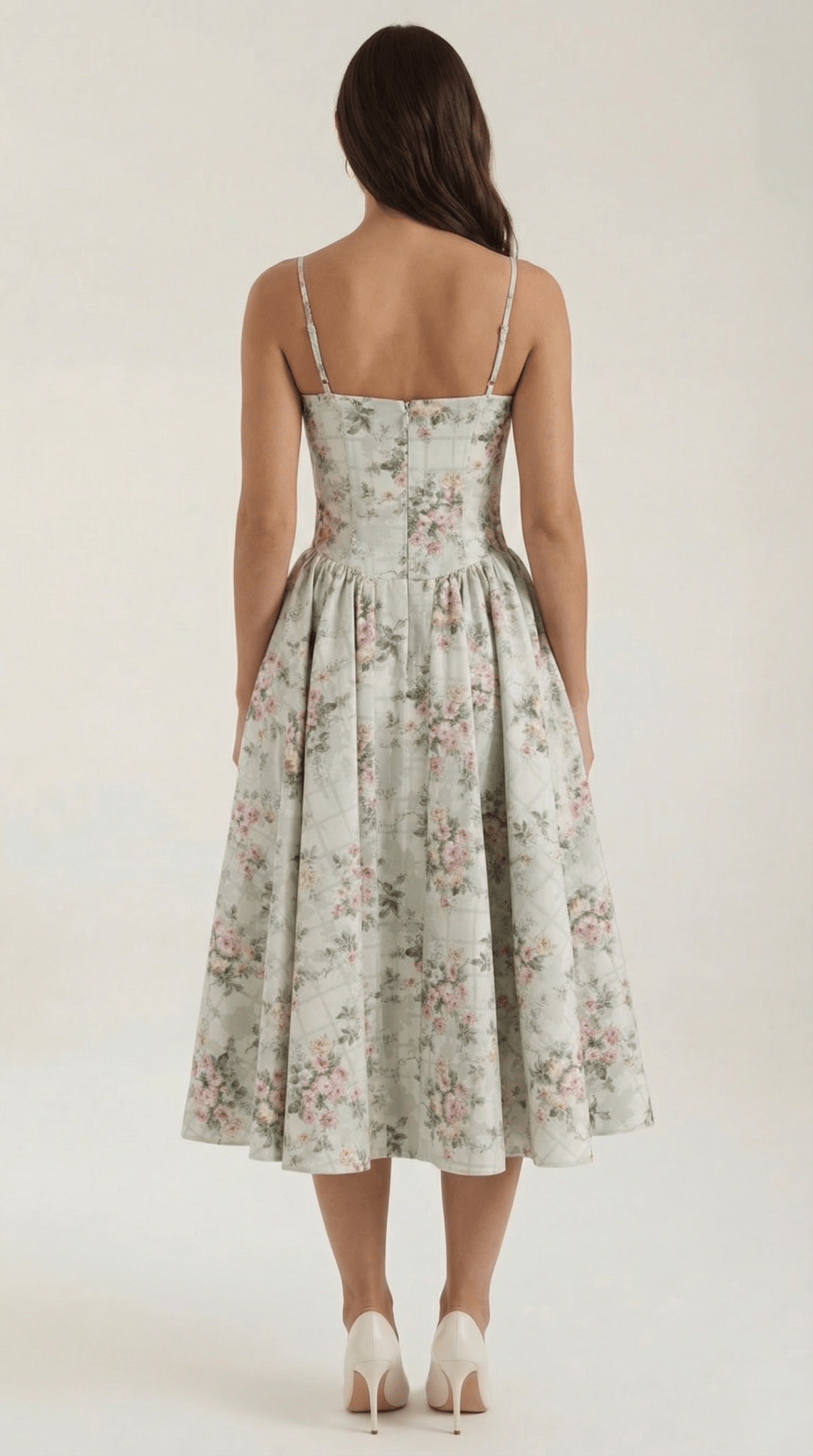 Damen Midikleid Korsett-Schnitt Herzausschnitt Design