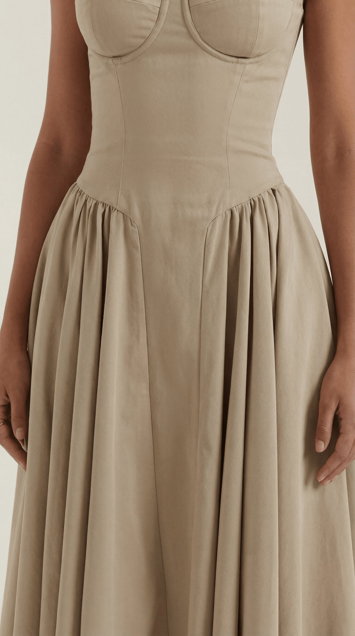 Damen Midikleid Korsett-Schnitt Herzausschnitt Design