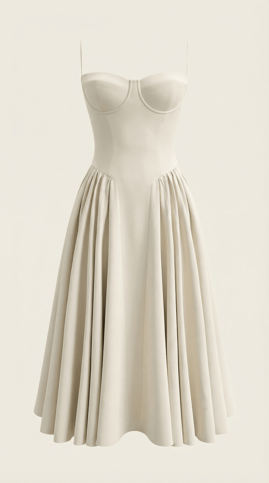 Damen Midikleid Korsett-Schnitt Herzausschnitt Design