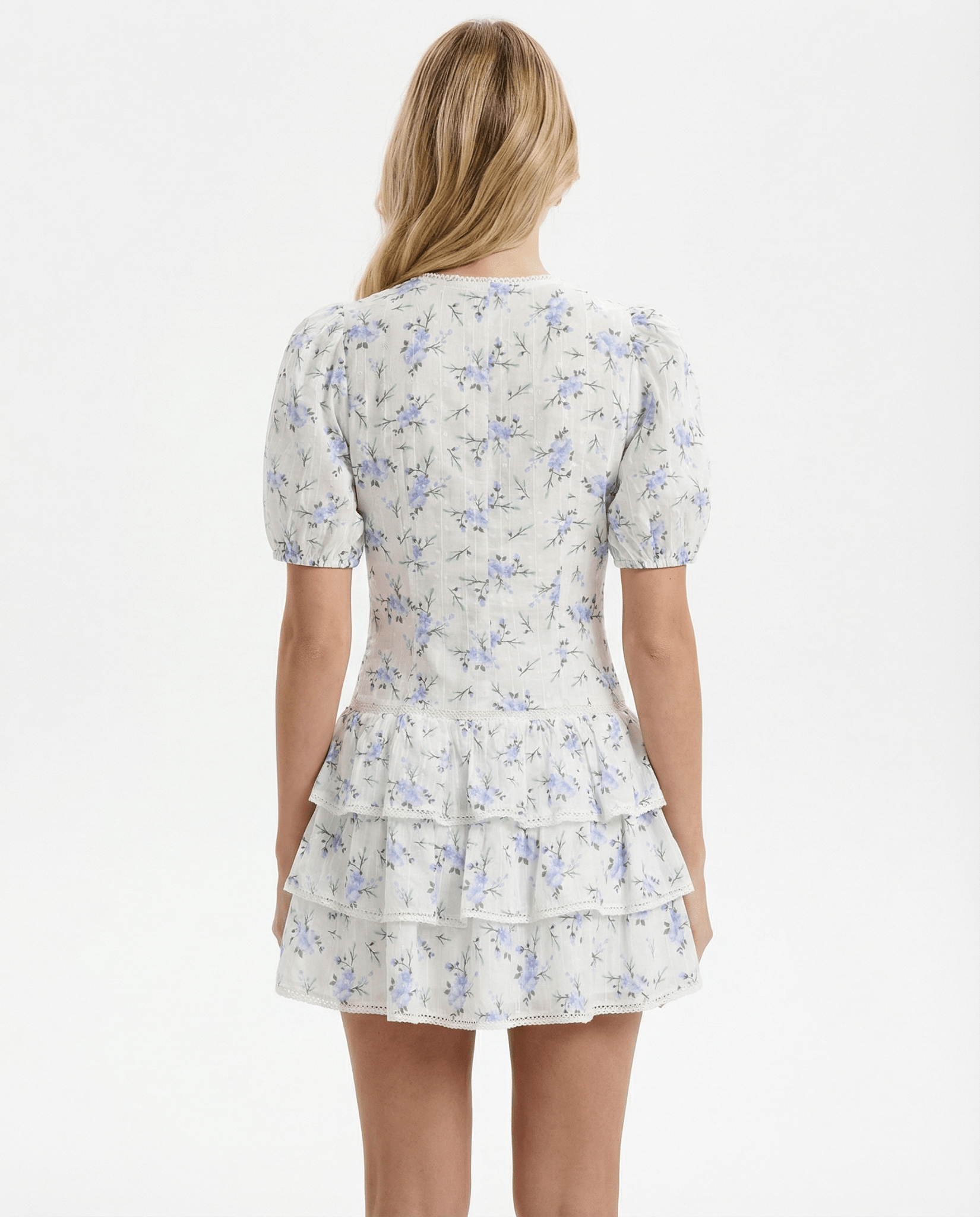 Robe mini femme col en V courte coupe détaillée