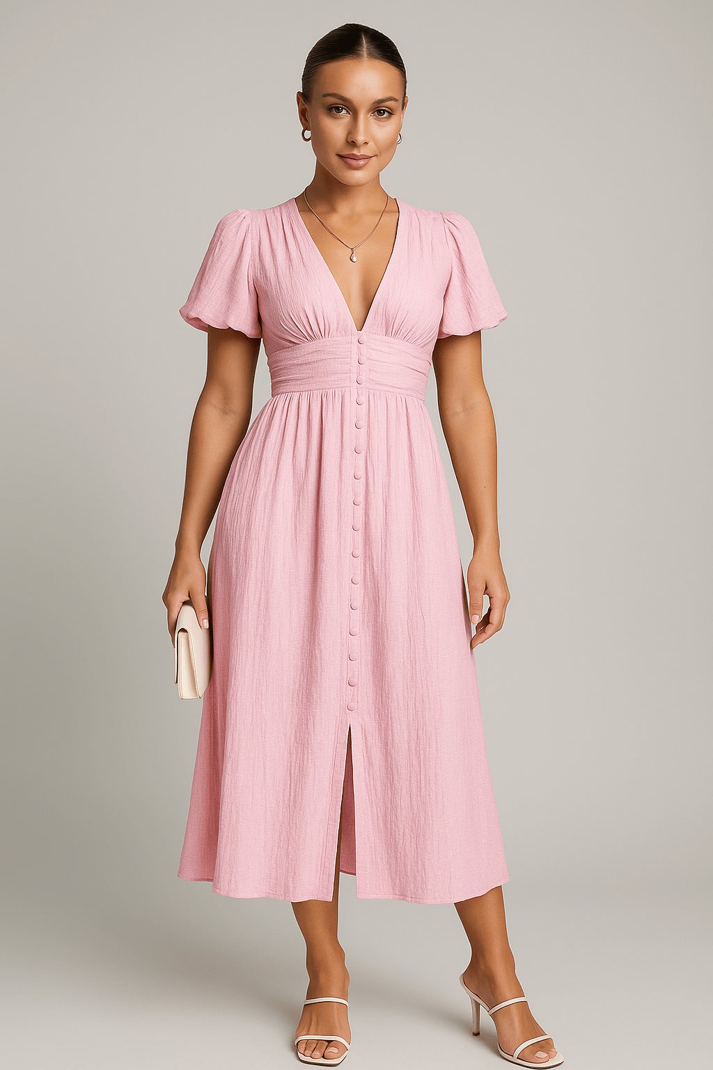 Damen Maxikleid — Kurzärmlig, lockere Passform, lässiges Design