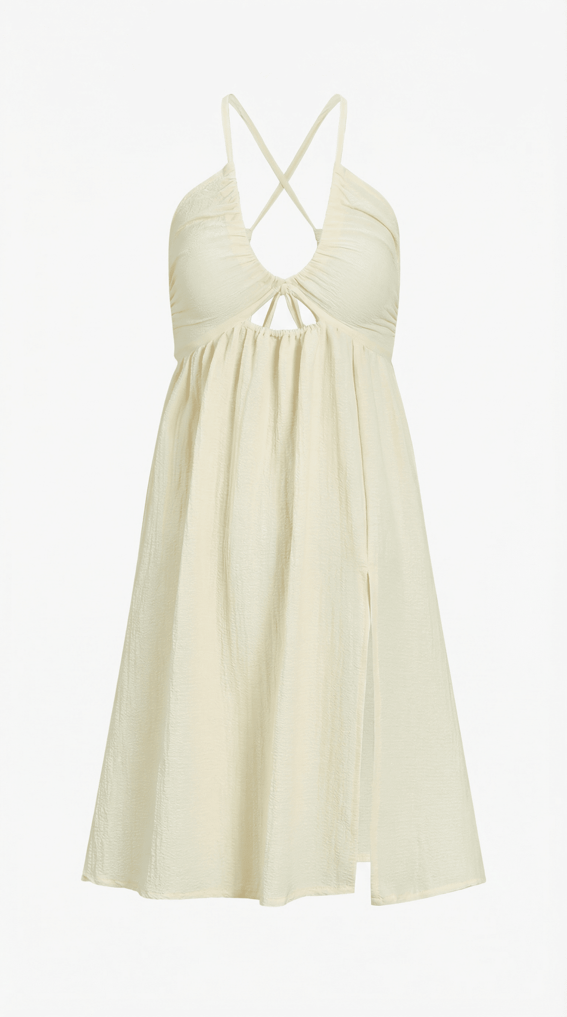 Damen Midikleid — Verstellbare Träger & Rock mit Schlitz-Detail