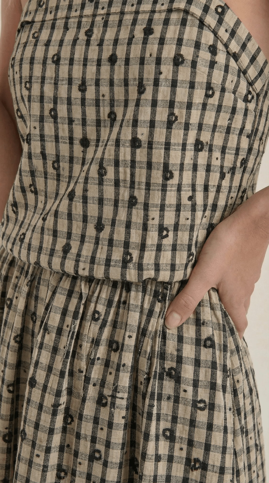 Vestido midi para mujer - Escote cuadrado sin mangas ajuste suelto