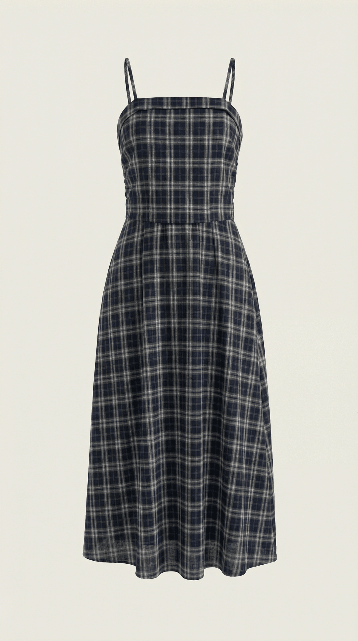 Vestido midi para mujer - Escote cuadrado sin mangas ajuste suelto