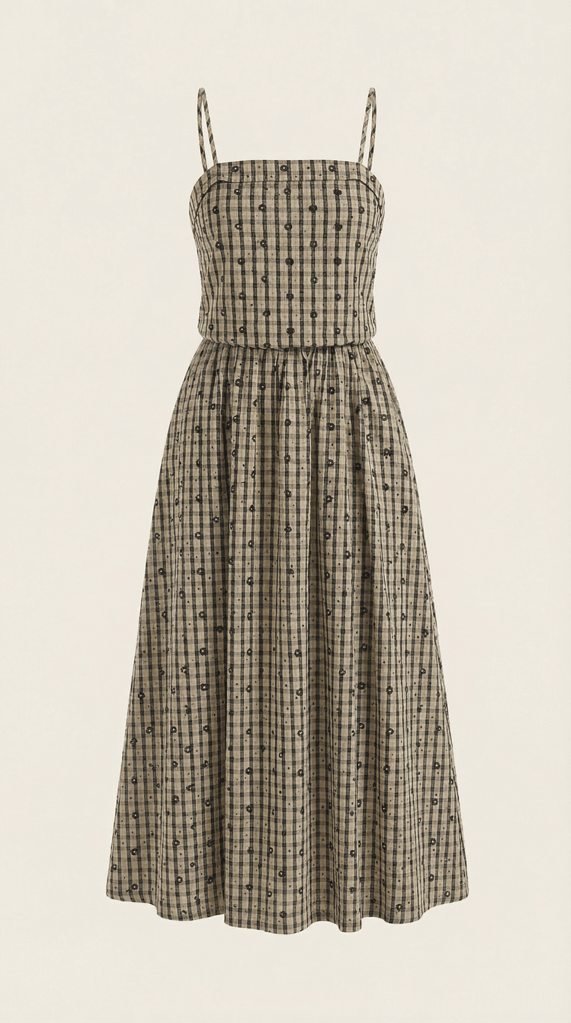 Vestido midi para mujer - Escote cuadrado sin mangas ajuste suelto