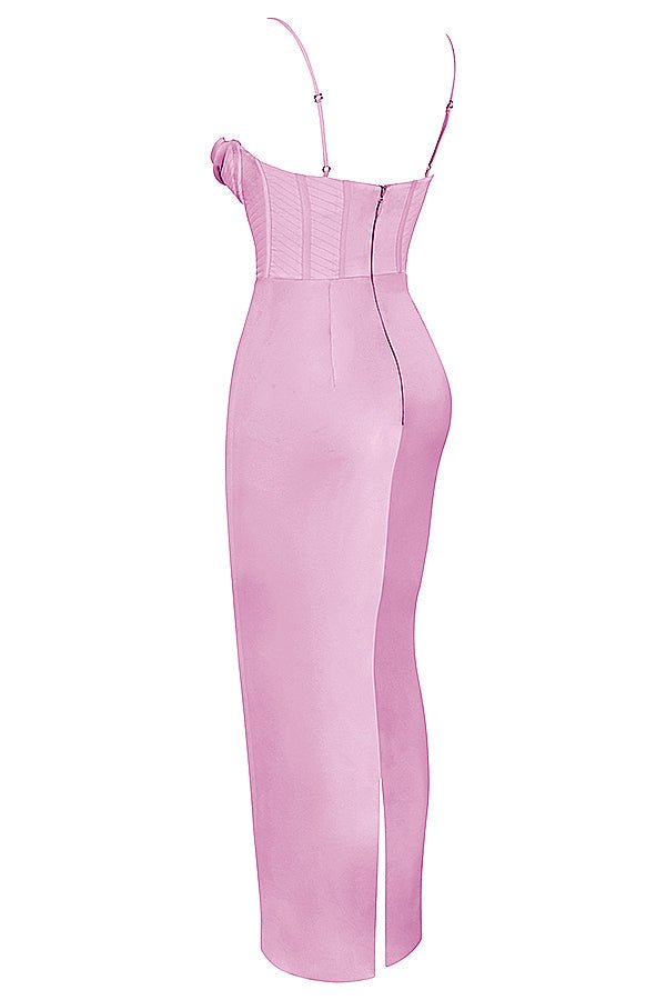 Vestido mini para mujer — ajustado con cierre trasero de lazo plisado